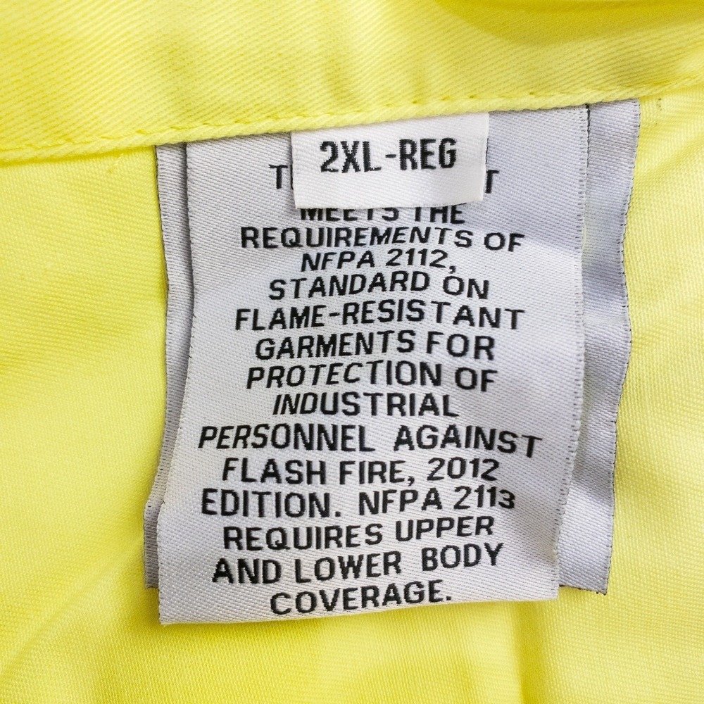 RASCO FR Flame Resistant Mens 2XL Hi Vis Reflective Yellow Long Sleeve - Picture 9 of 13